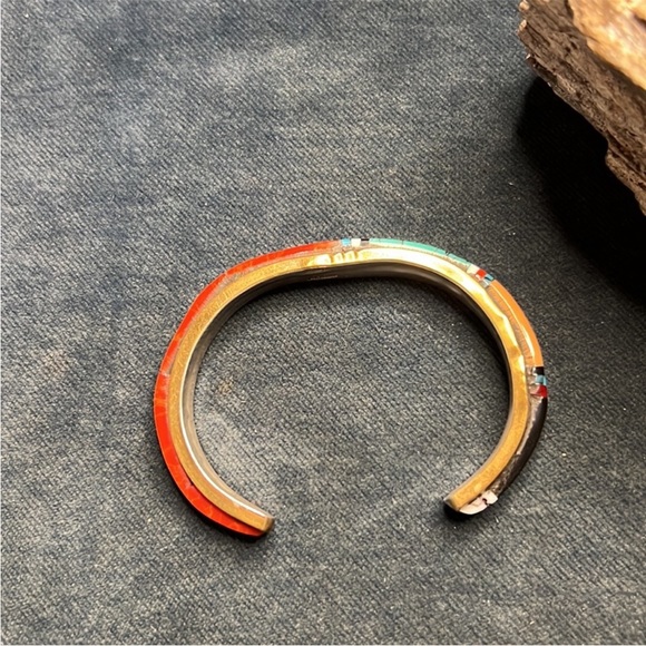 Colorful Inlay Bangle Bracelet - Picture 4 of 9